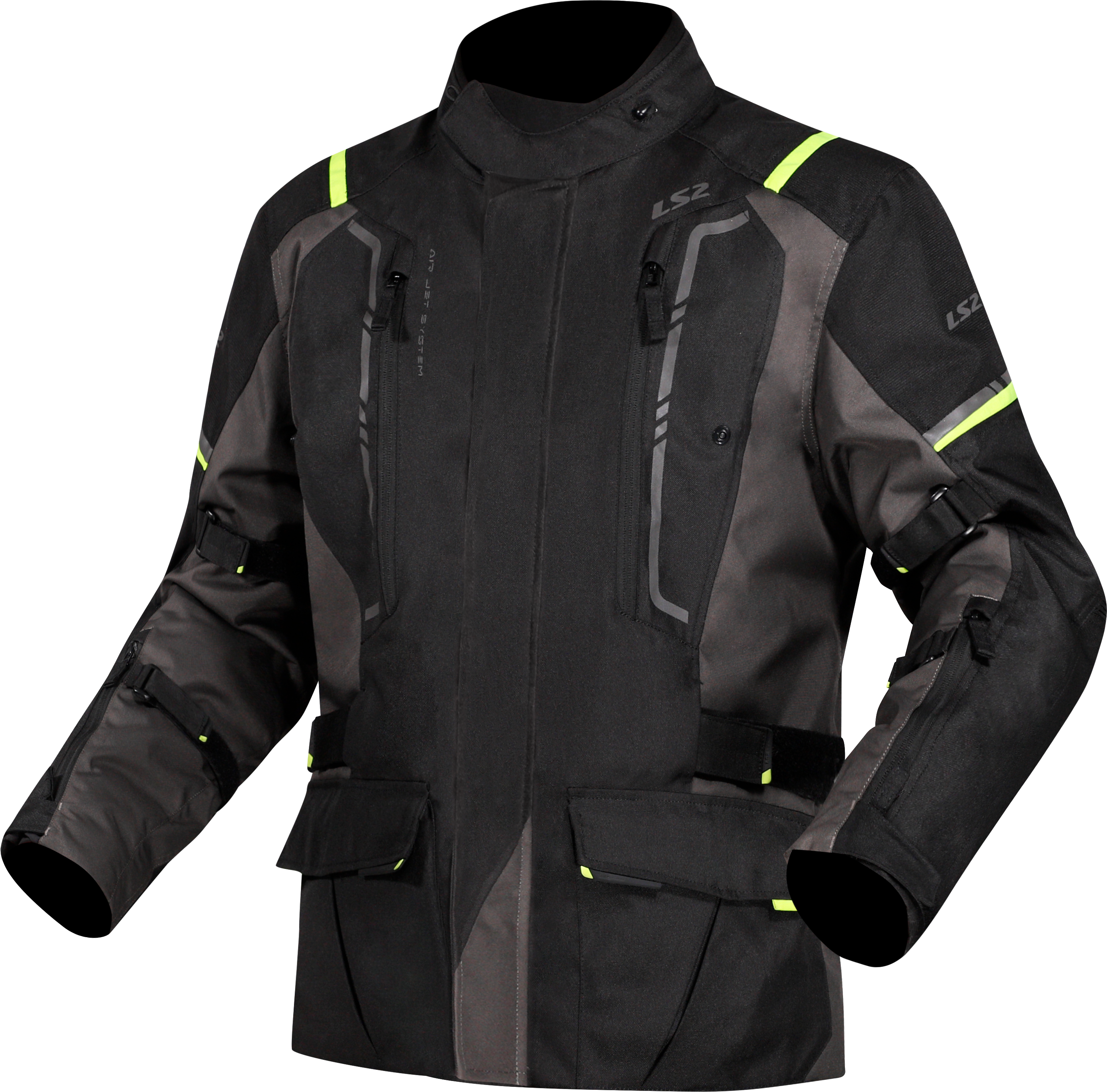 MJ147LS2-FM NARVIK MAN JACKET BLACK GREY HI-VI YELLOW